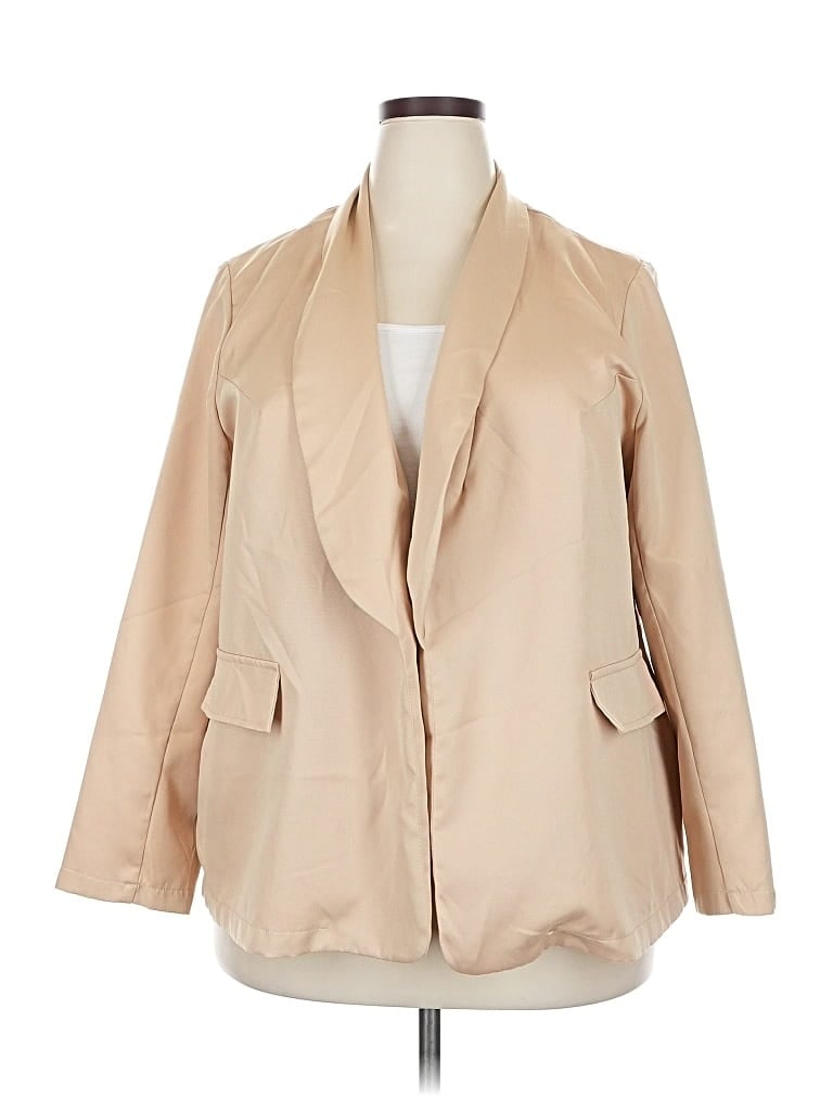 Pre-owned Shein Curve Blazer Jacket In Brown