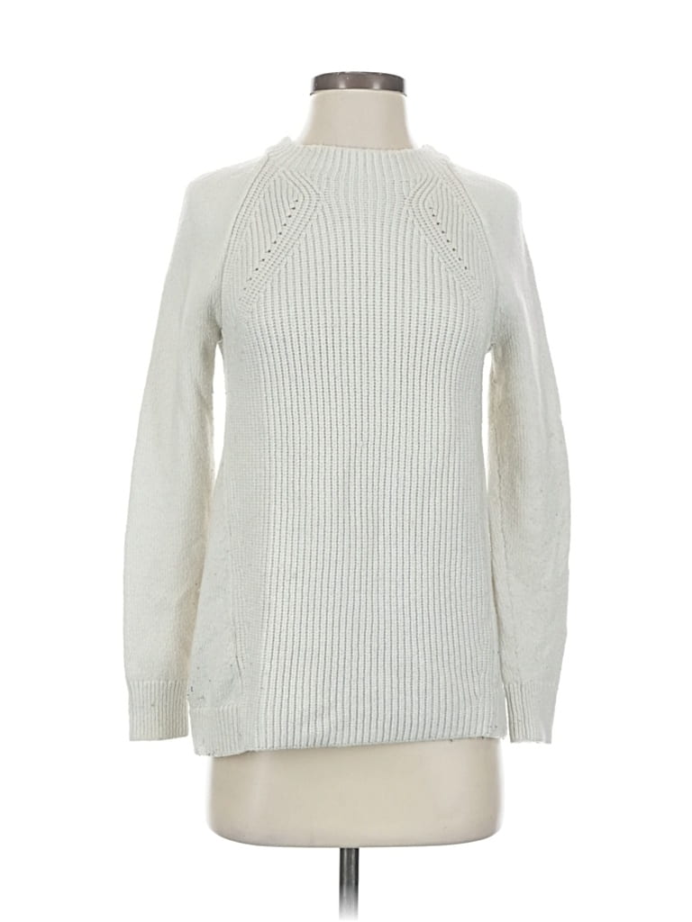 Pre-owned Ann Taylor Loft Turtleneck Sweater In White