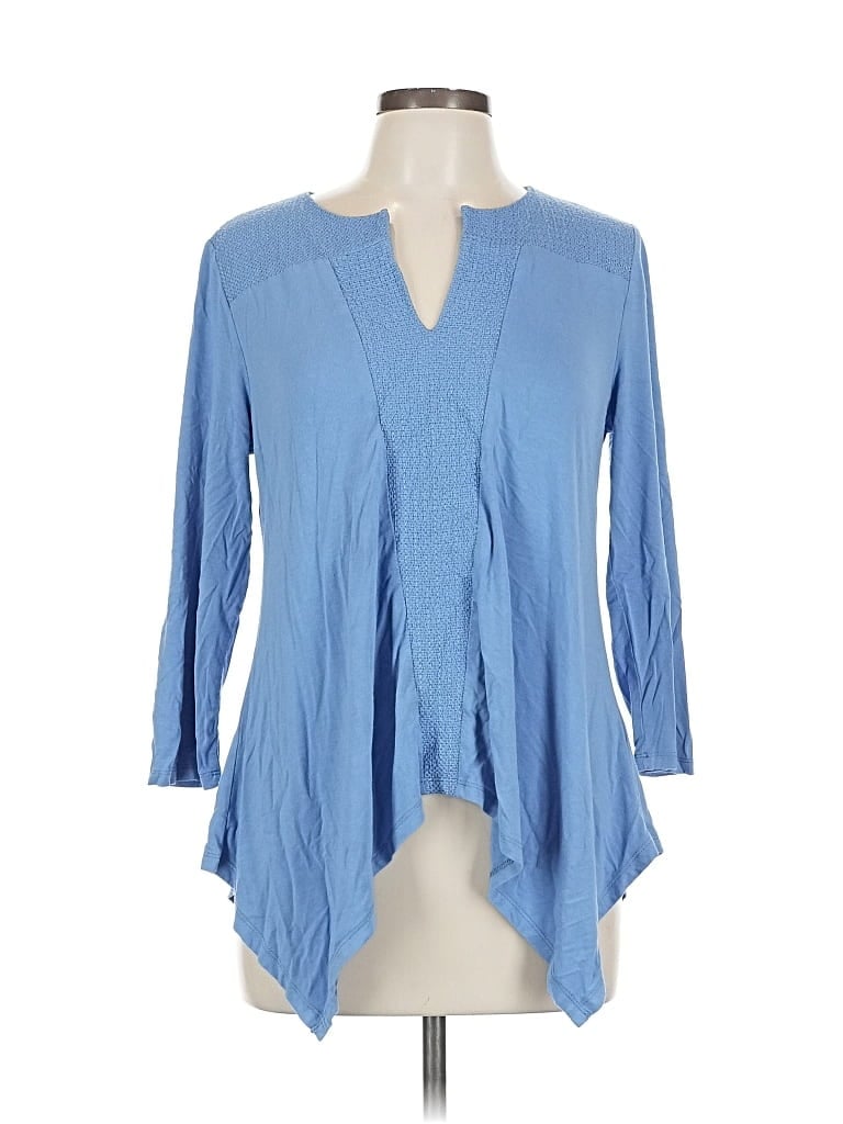 Pre-owned Adrianna Papell 3/4 Sleeve Blouse In Blue