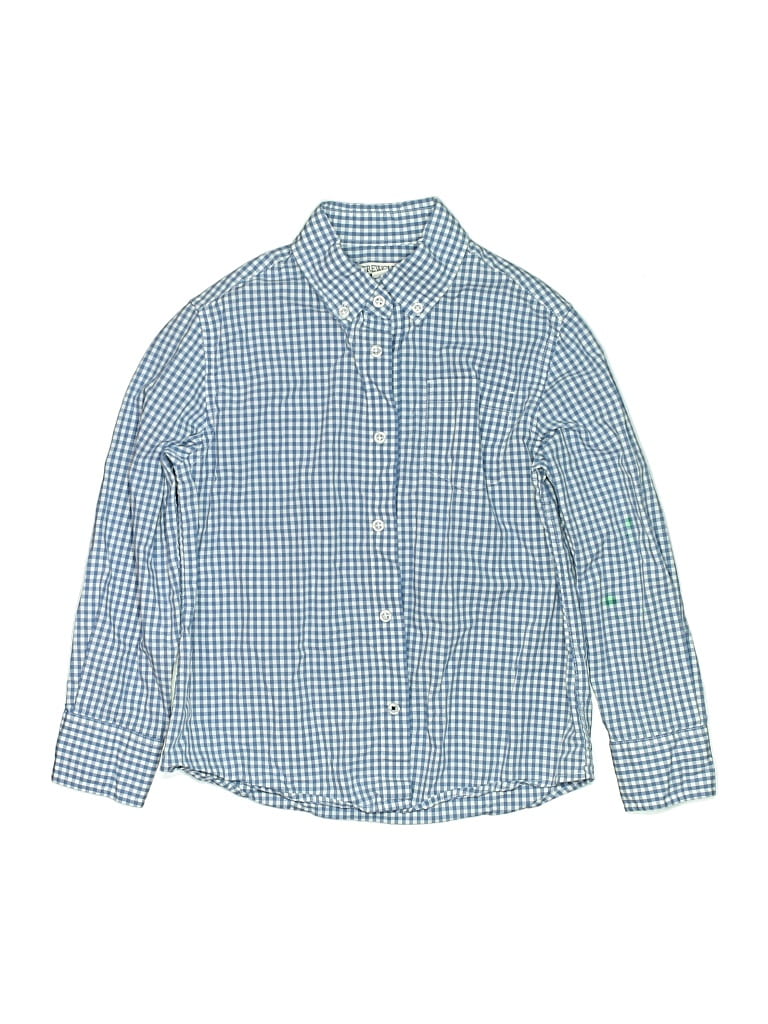 Pre-owned Crewcuts Kids' Long Sleeve Button Down Shirt In Blue