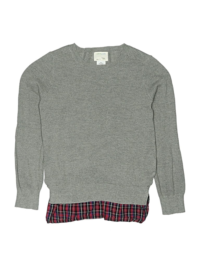 Pre-owned Crewcuts Outlet Kids' Pullover Sweater In Gray