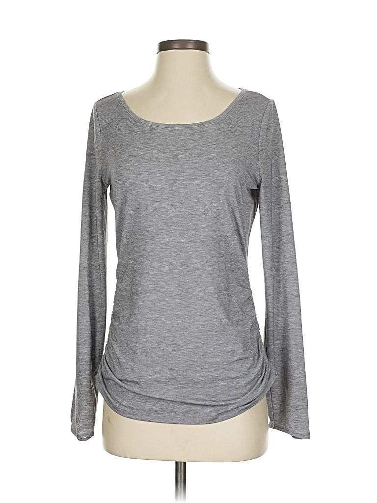 Pre-owned Athleta Long Sleeve T-shirt In Gray