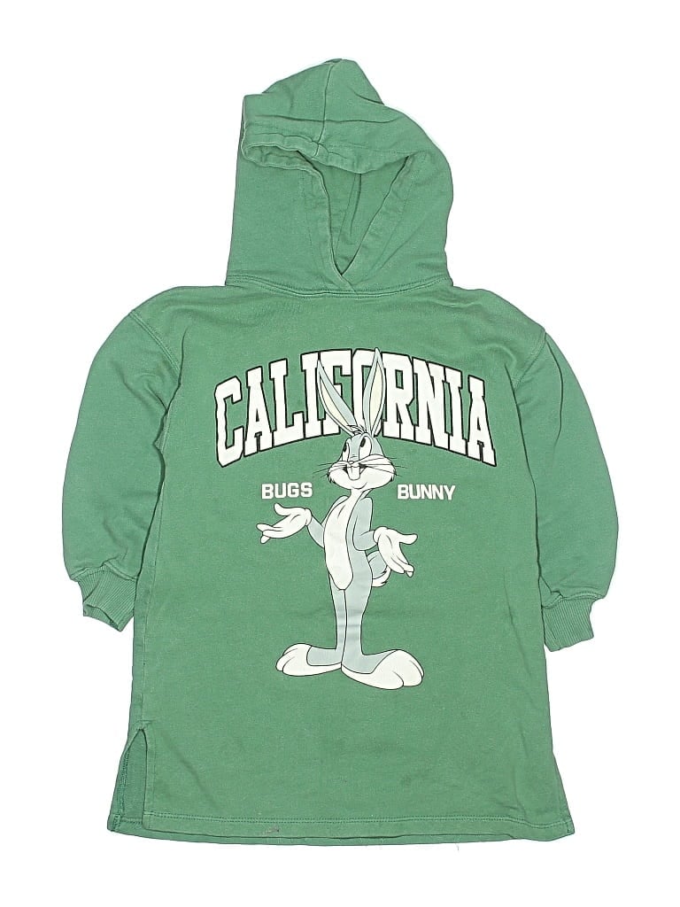 Pre-owned Looney Tunes Kids' Pullover Hoodie In Green