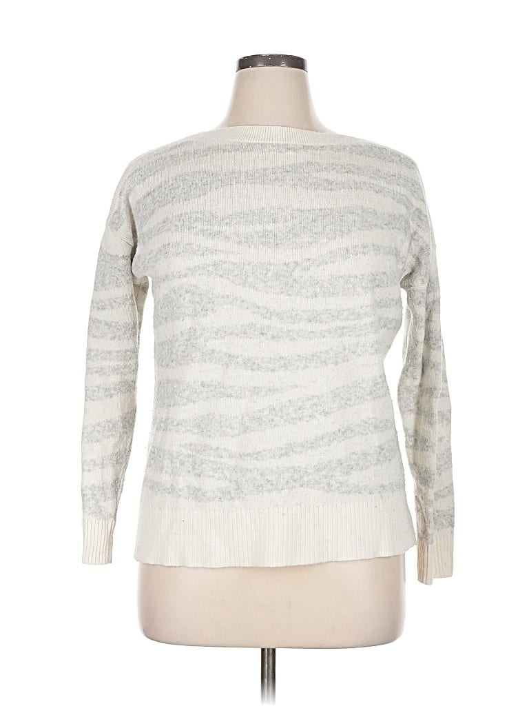 Pre-owned Ann Taylor Loft Pullover Sweater In White