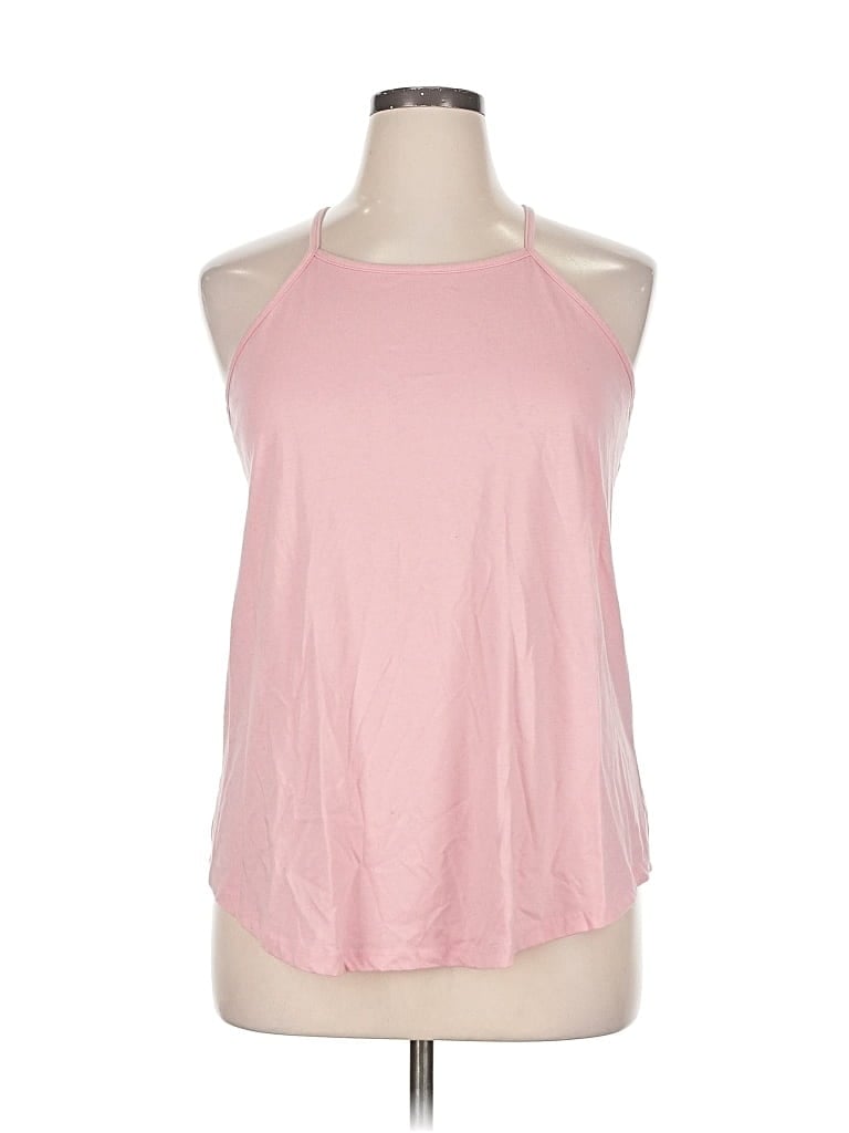Pre-owned Lane Bryant Sleeveless Top Pink Halter Neckline Tops