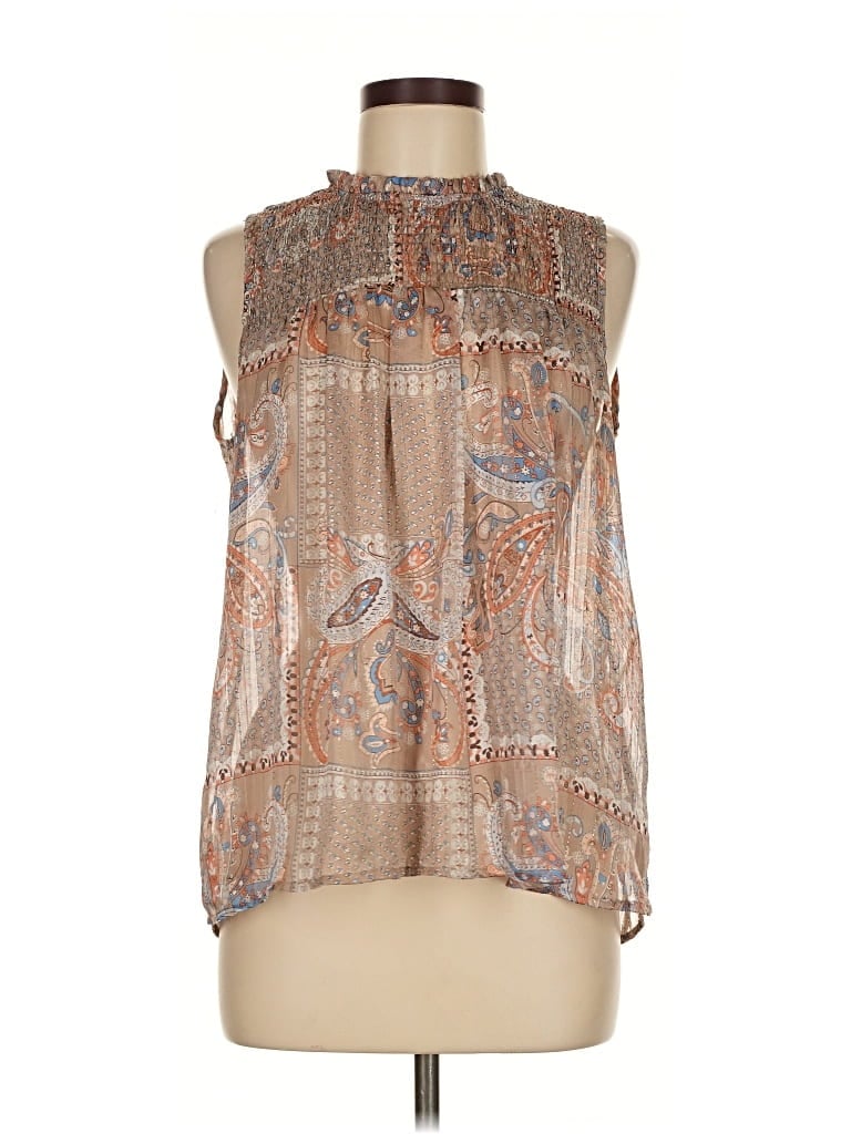 Pre-owned Rachel Zoe Tjx Sleeveless Blouse In Brown