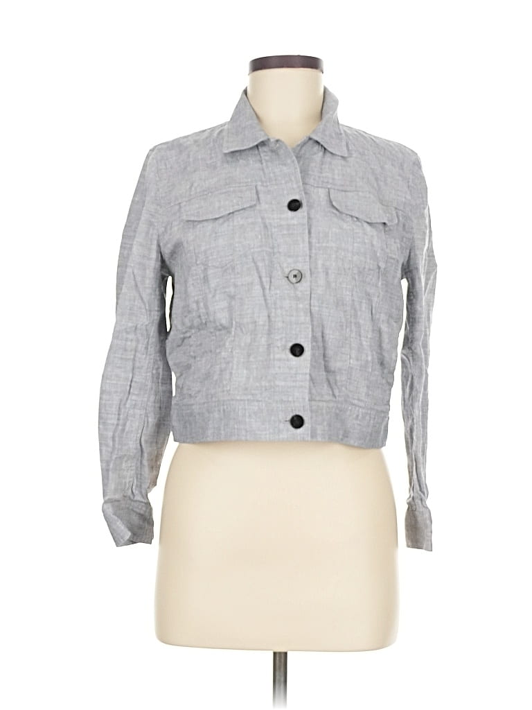 Pre-owned Theory Long Sleeve Button Down Shirt In Gray