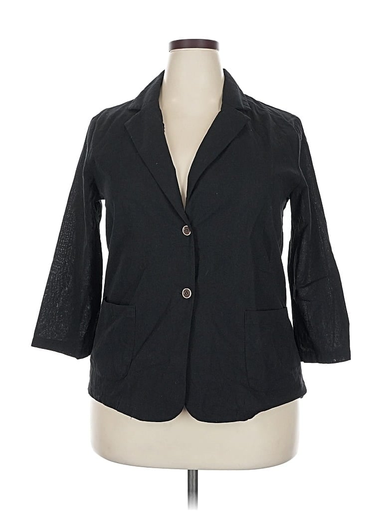 Pre-owned Zanzea Collection 3/4 Sleeve Button Down Shirt In Black