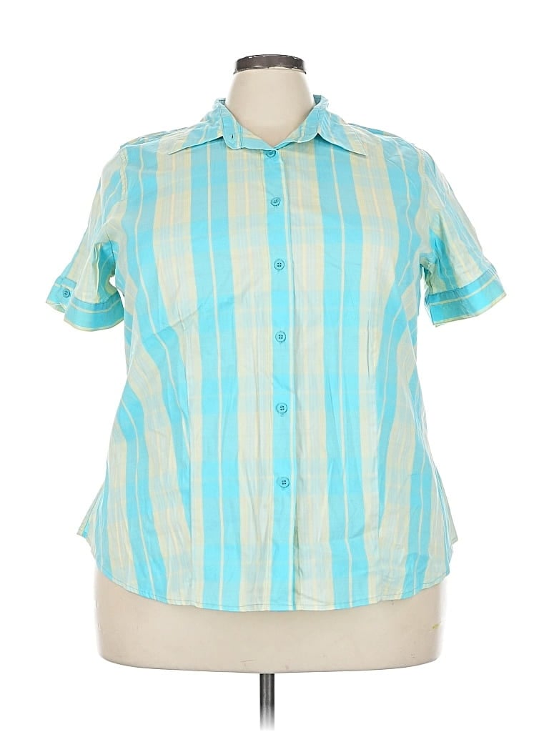 Avenue Short Sleeve Blouse In Blue