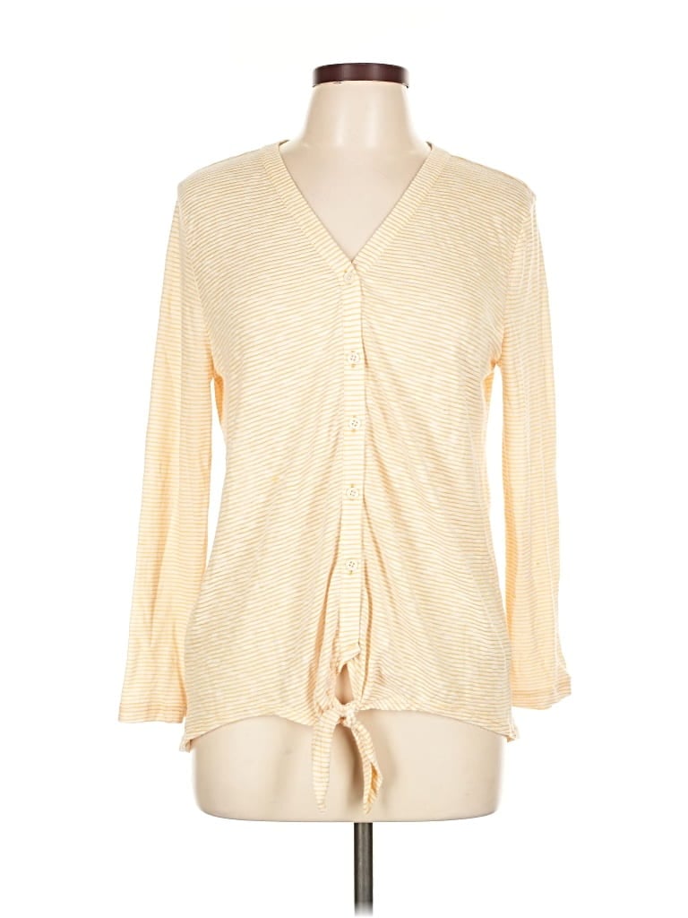 Pre-owned Ann Taylor Loft Long Sleeve Blouse In White