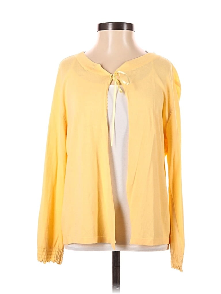 Pre-owned Assorted Brands Cardigan Sweater In Yellow