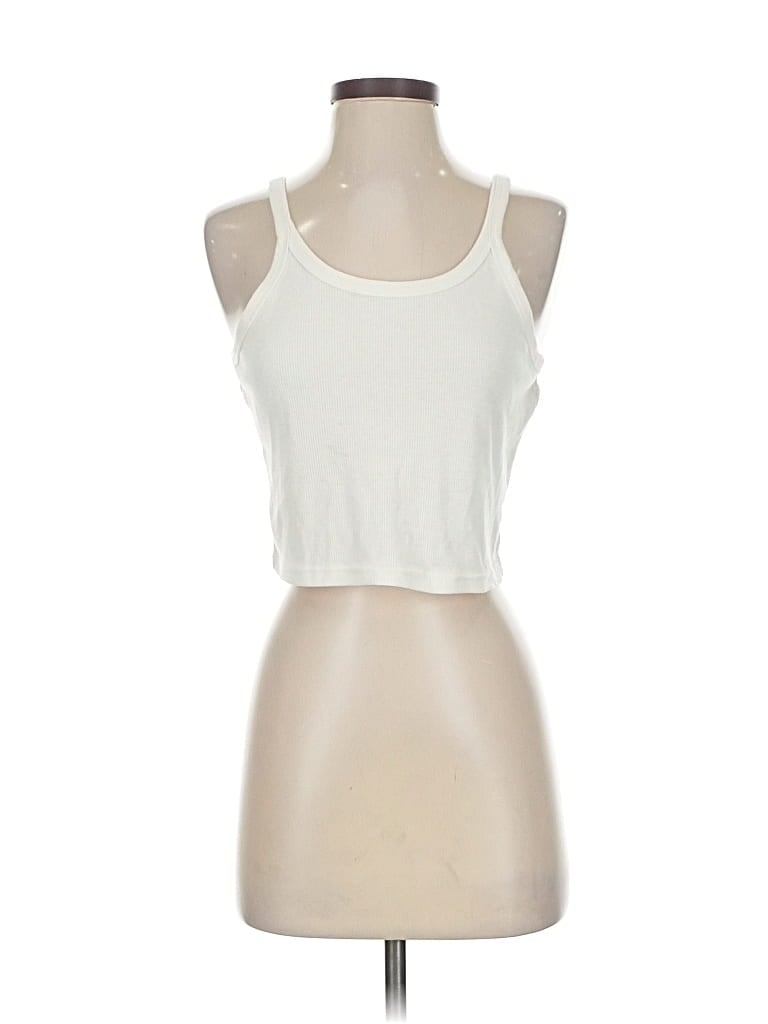 Pre-owned Unbranded Tank Top White Halter Neckline Tops