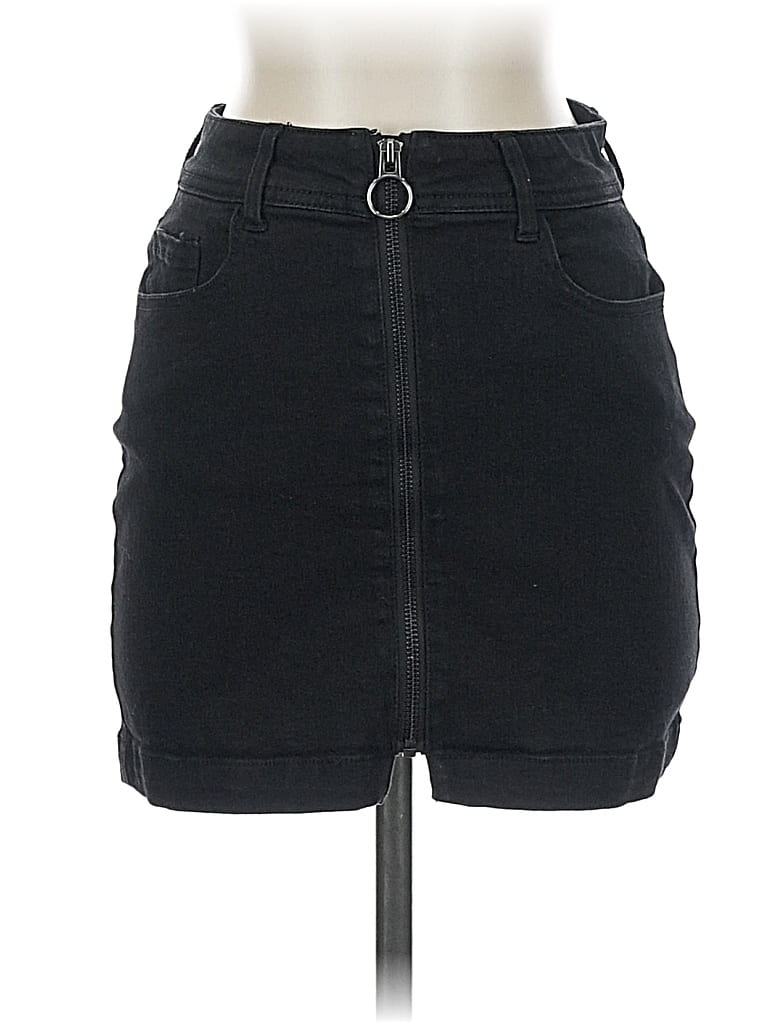 Pre-owned Fashion Nova Denim Skirt In Black
