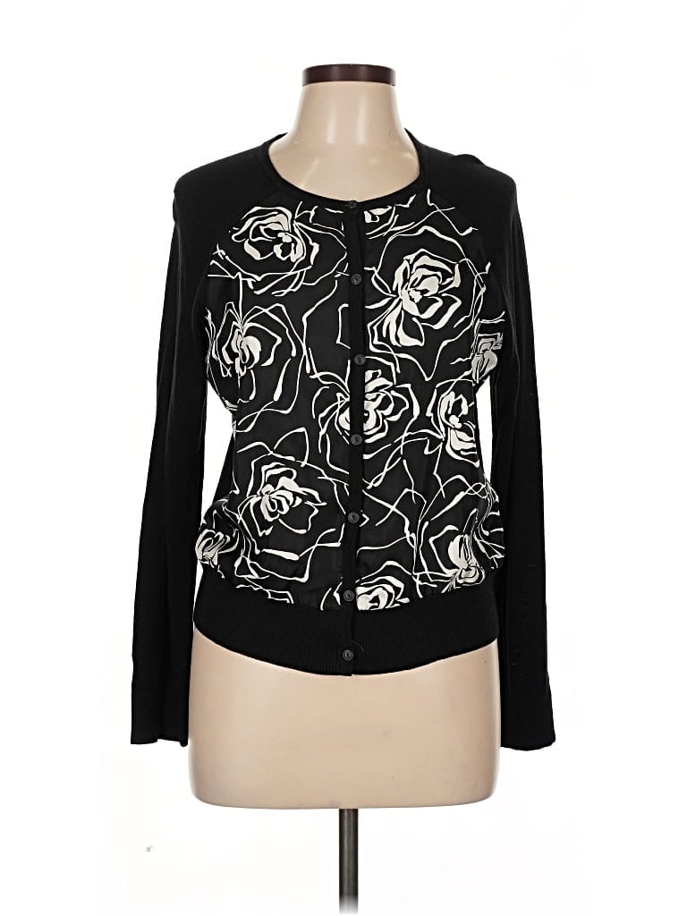 Pre-owned Polo Ralph Lauren Silk Cardigan Sweater In Black