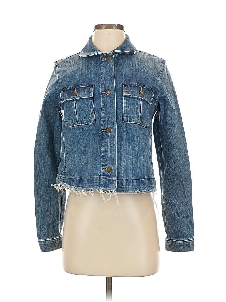 Pre-owned Ann Taylor Loft Denim Jacket In Blue