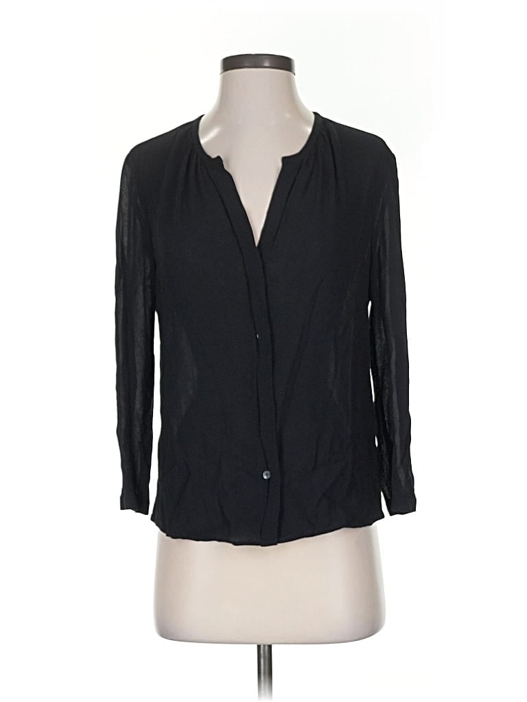 Pre-owned Babaton Long Sleeve Blouse In Black