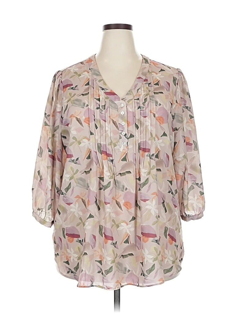 Pre-owned Assorted Brands 3/4 Sleeve Blouse In Pink