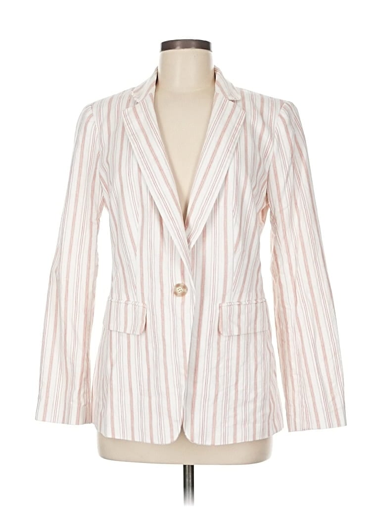 Pre-owned Ann Taylor Loft Blazer Jacket In White