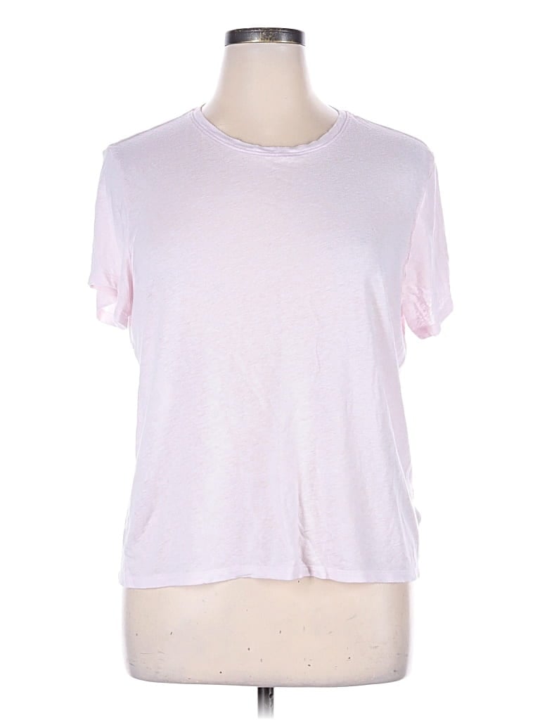 Pre-owned Athleta Short Sleeve Top Pink Crew Neck Tops