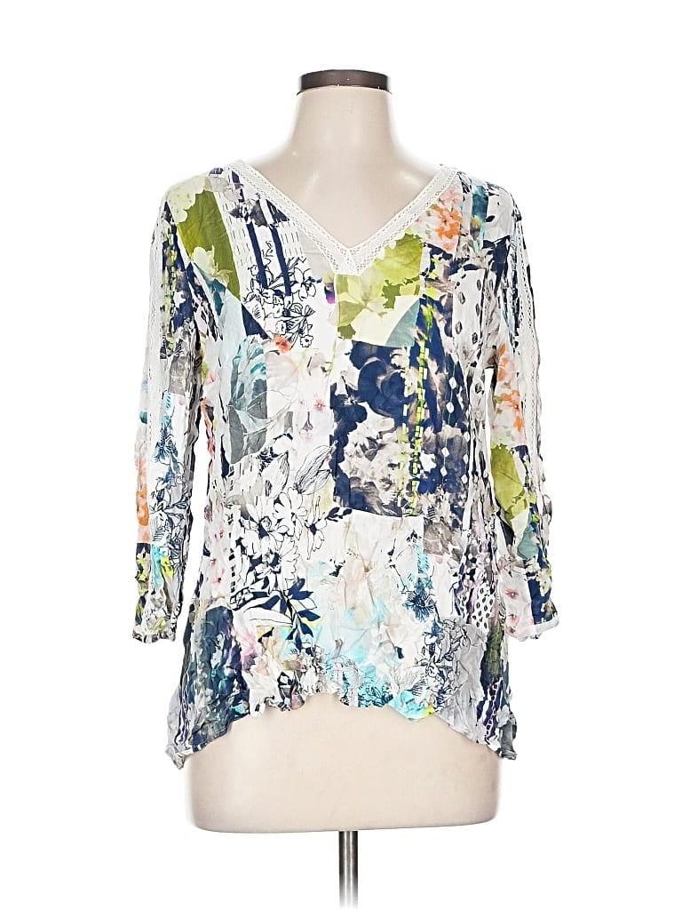 Pre-owned Basler 3/4 Sleeve Blouse In White