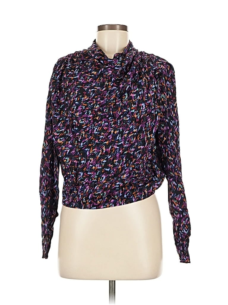 Pre-owned Astr Long Sleeve Blouse In Purple