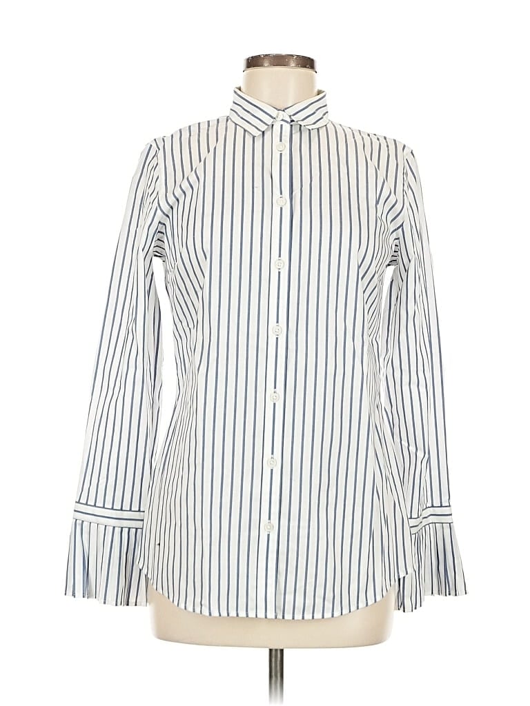 Pre-owned Banana Republic Long Sleeve Blouse In White