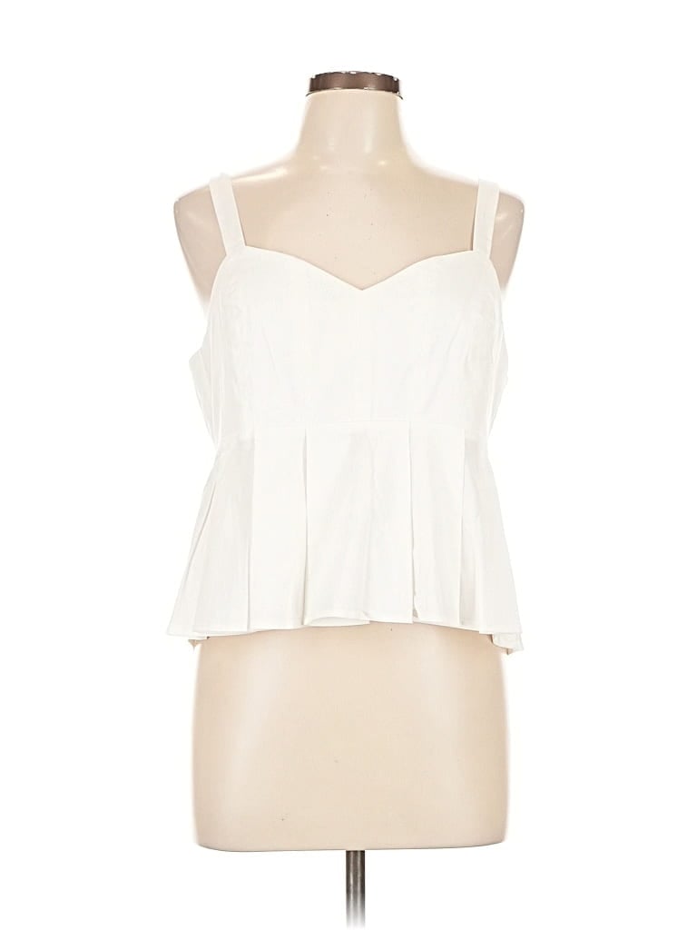 Pre-owned 1.state Sleeveless Blouse In White