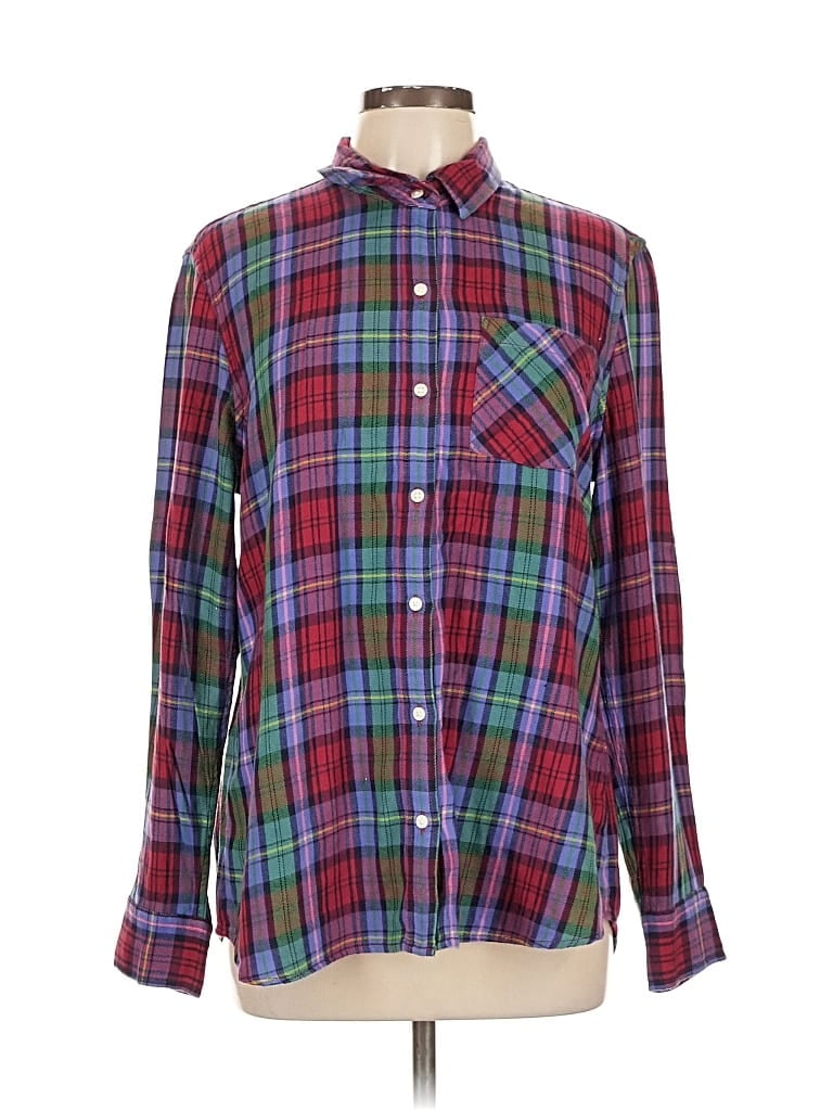 Pre-owned Gap Long Sleeve Button Down Shirt In Burgundy