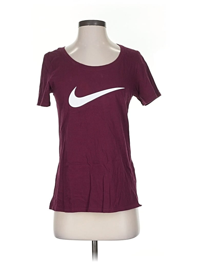 Pre-owned Nike Short Sleeve T-shirt In Burgundy