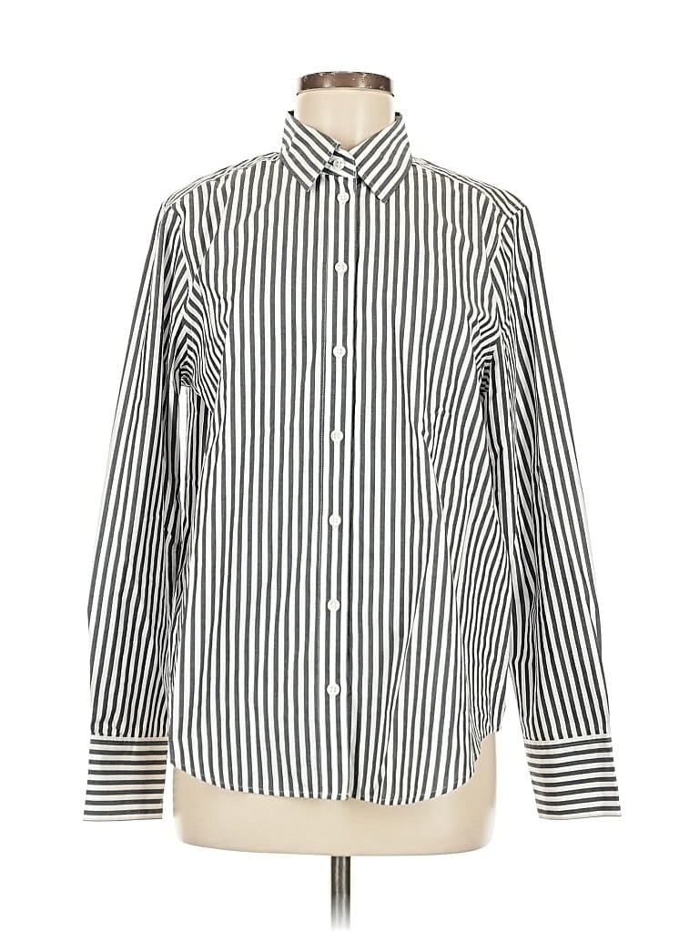 Pre-owned Banana Republic Long Sleeve Button Down Shirt In Silver