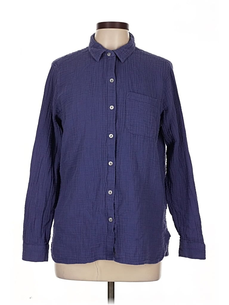 JESSICA SIMPSON Pre-owned Long Sleeve Button Down Shirt In Blue