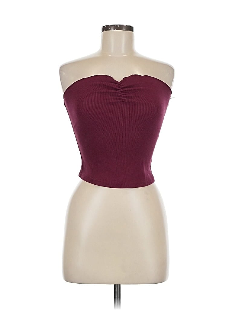 URBAN OUTFITTERS Pre-owned Tube Top Burgundy Strapless Neckline Tops