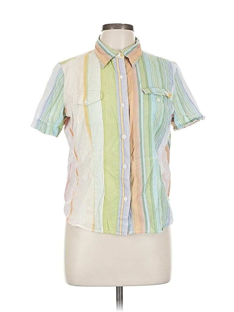 Pre-owned Lemon Grass Short Sleeve Button Down Shirt In Green