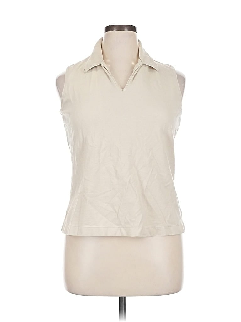 Pre-owned Cherokee Sleeveless Button Down Shirt In White