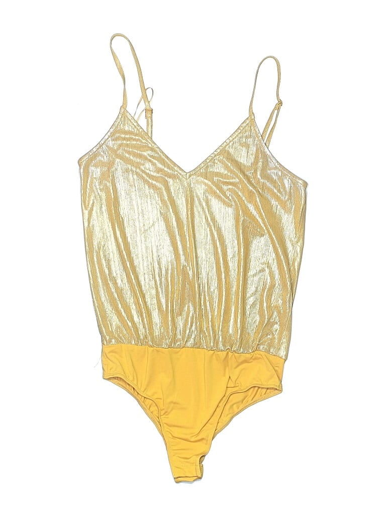 Pre-owned By The Way. Bodysuit In Gold
