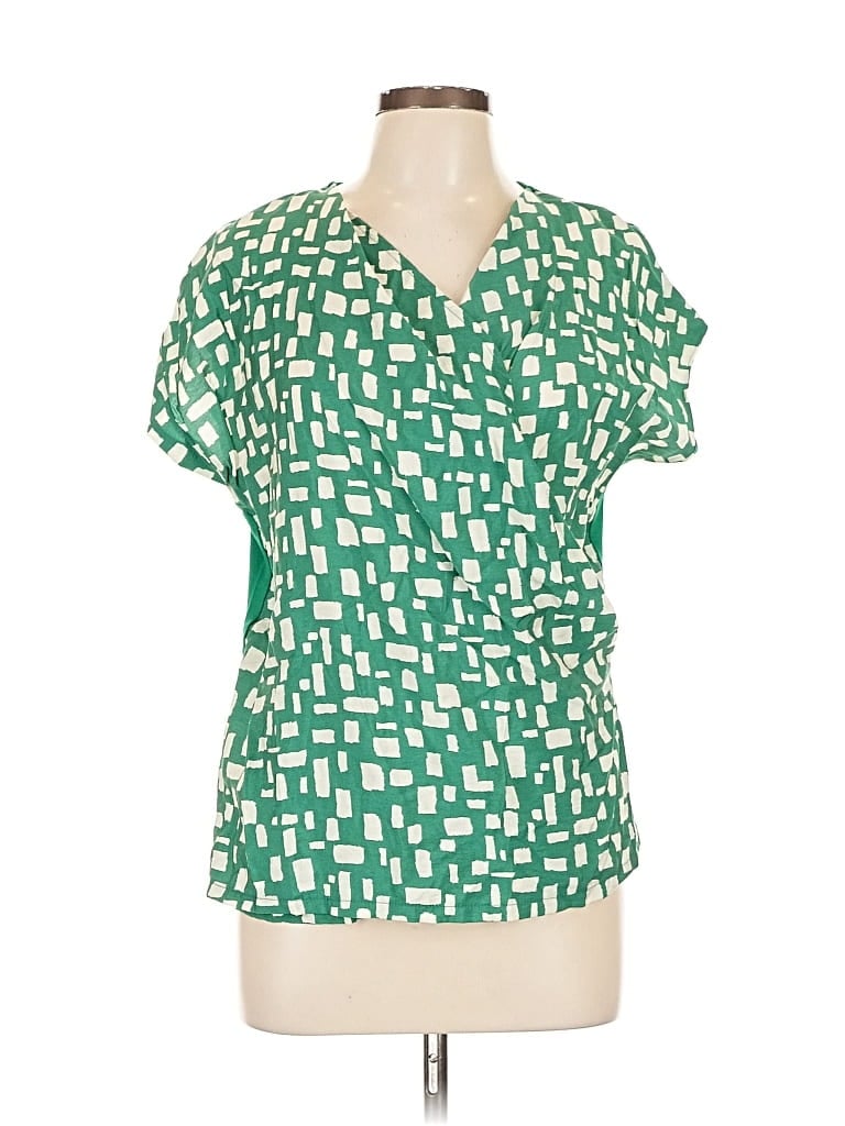 Pre-owned Beacon Short Sleeve Blouse In Green