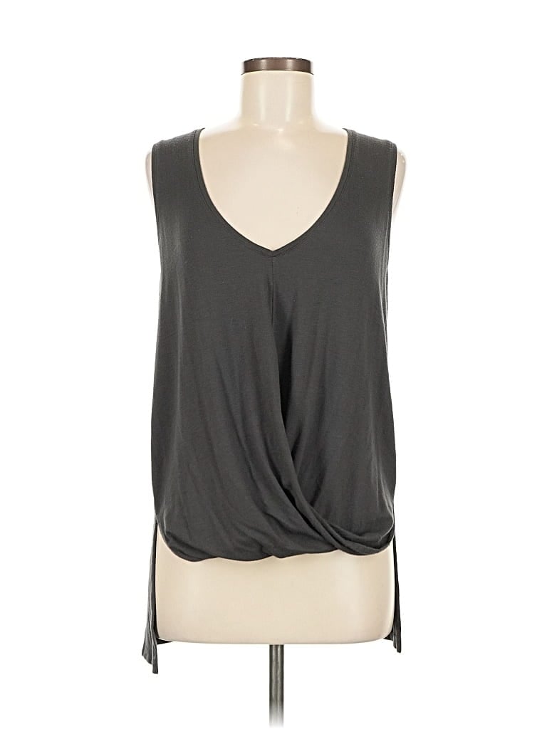Pre-owned Express One Eleven Sleeveless Top Gray Plunge Neckline Tops