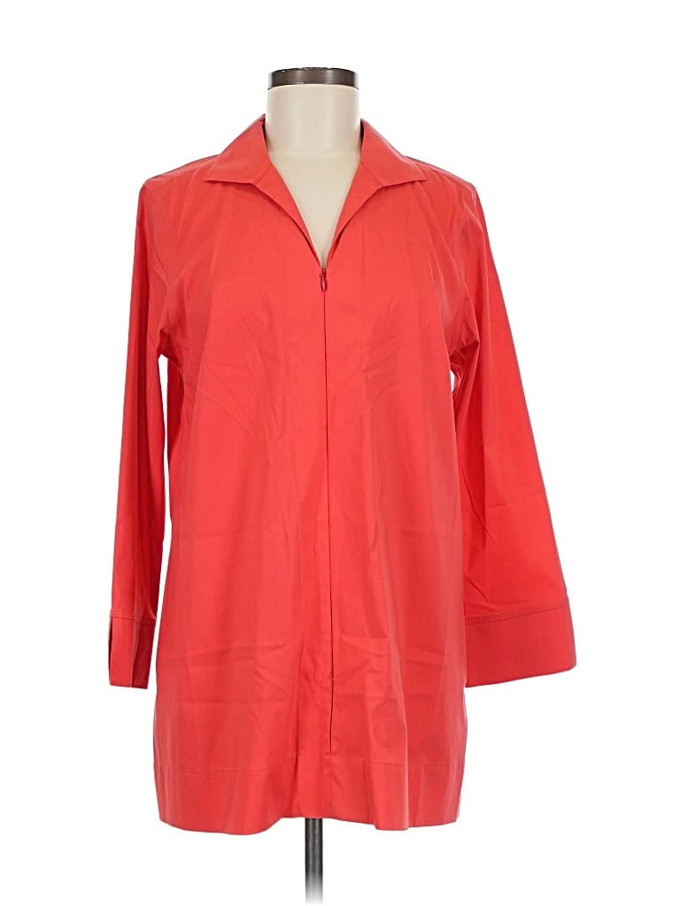 Click to view more detailed imagery on our partner's website Pre-owned Foxcroft 3/4 Sleeve Button Down Shirt In Red