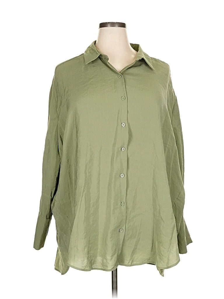Click to view more detailed imagery on our partner's website Pre-owned Zara Long Sleeve Button Down Shirt In Green