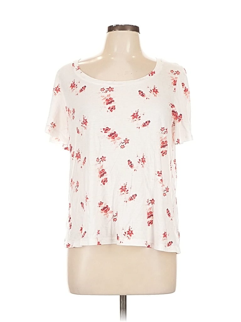 Pre-owned Lucky Brand Short Sleeve Blouse In White