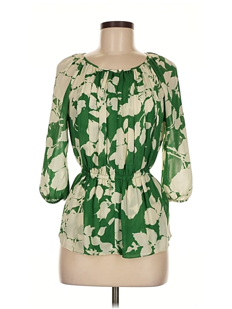 Pre-owned Talbots 3/4 Sleeve Blouse In Green