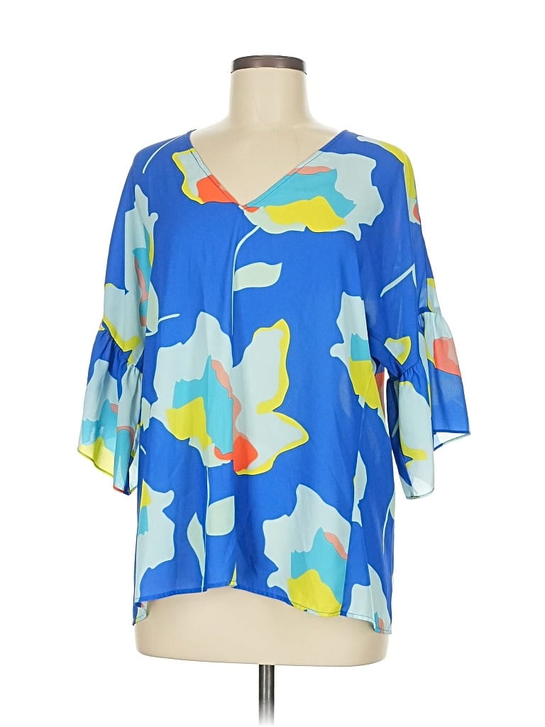 Pre-owned Crosby 3/4 Sleeve Blouse In Blue