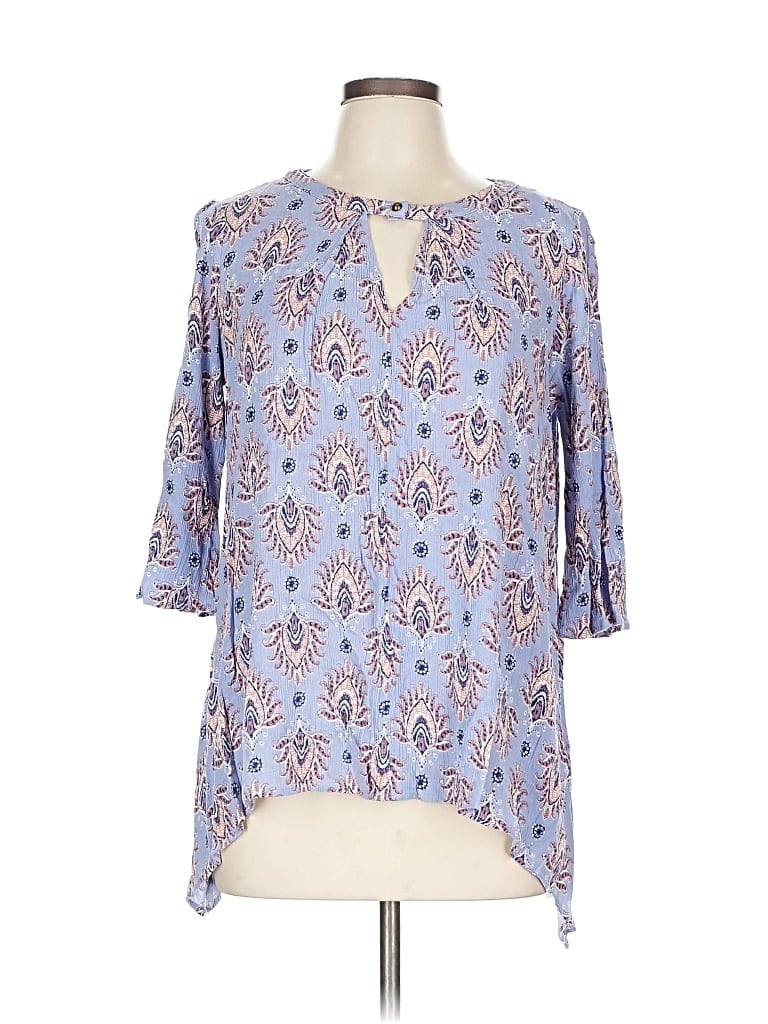 ANDREE BY UNIT Pre-owned 3/4 Sleeve Blouse In Blue