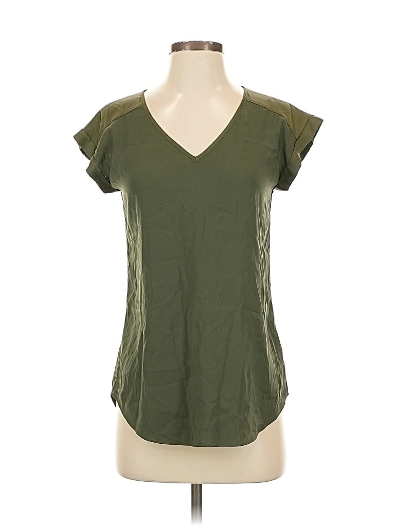 Pre-owned Express Short Sleeve Top Green V Neck Tops