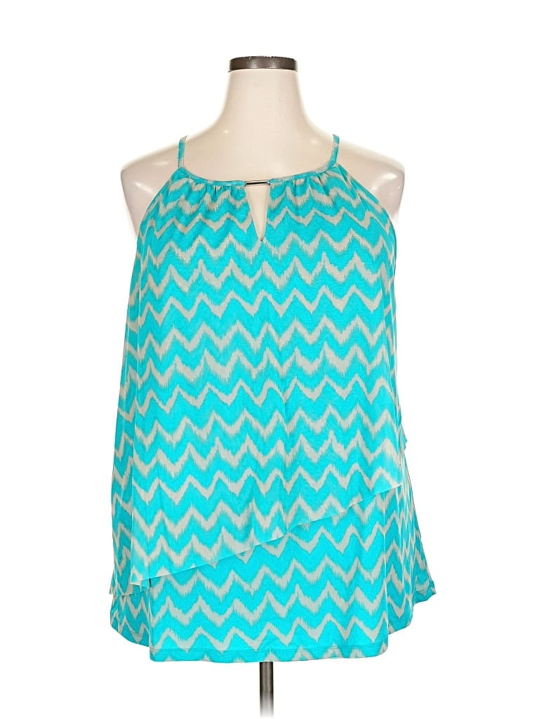 Pre-owned Inc International Concepts Sleeveless Blouse In Blue