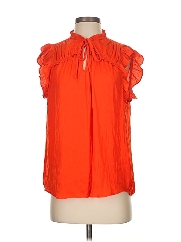 Pre-owned Maison D' Amelie Short Sleeve Blouse In Orange