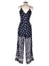 Like Mynded 100% Polyester Stars Blue Jumpsuit Size S - photo 2