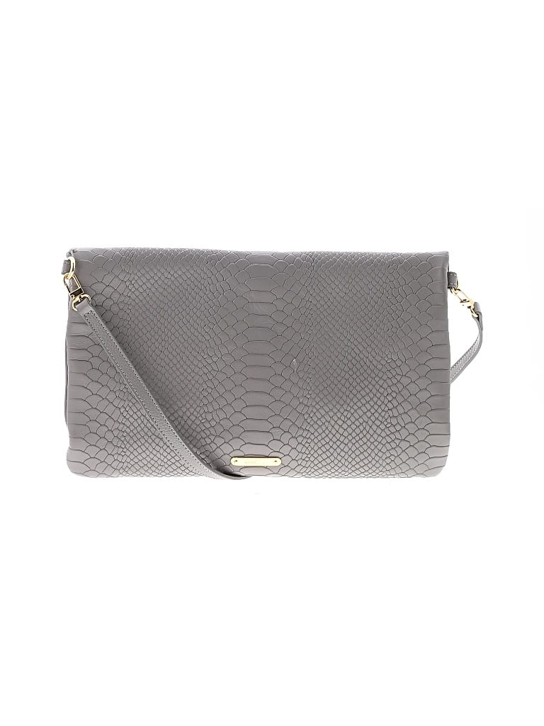 Pre-owned Gigi New York Leather Crossbody Bag In Gray