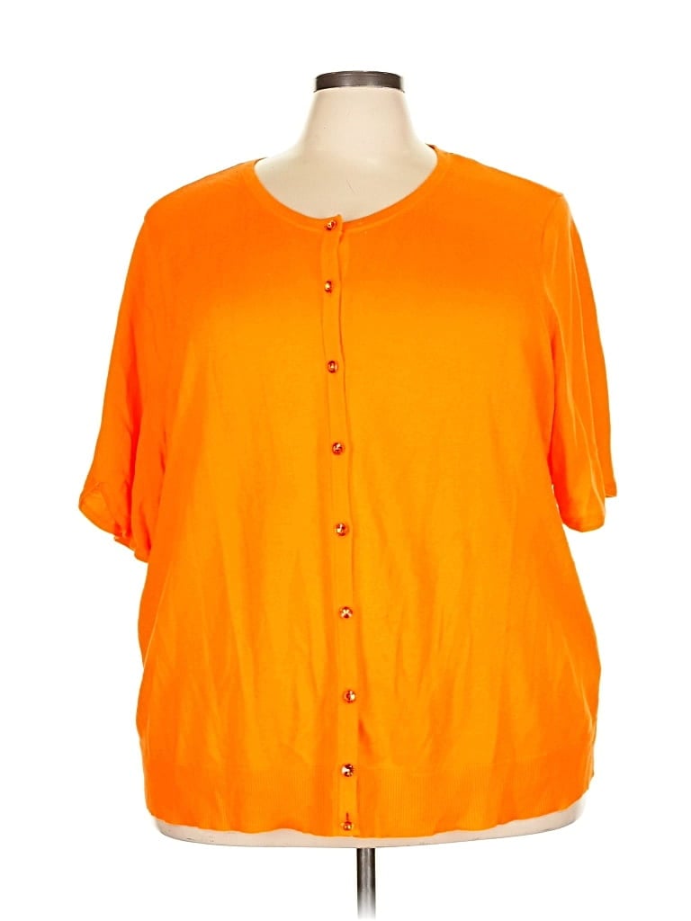 Pre-owned New York And Company Cardigan Sweater In Orange