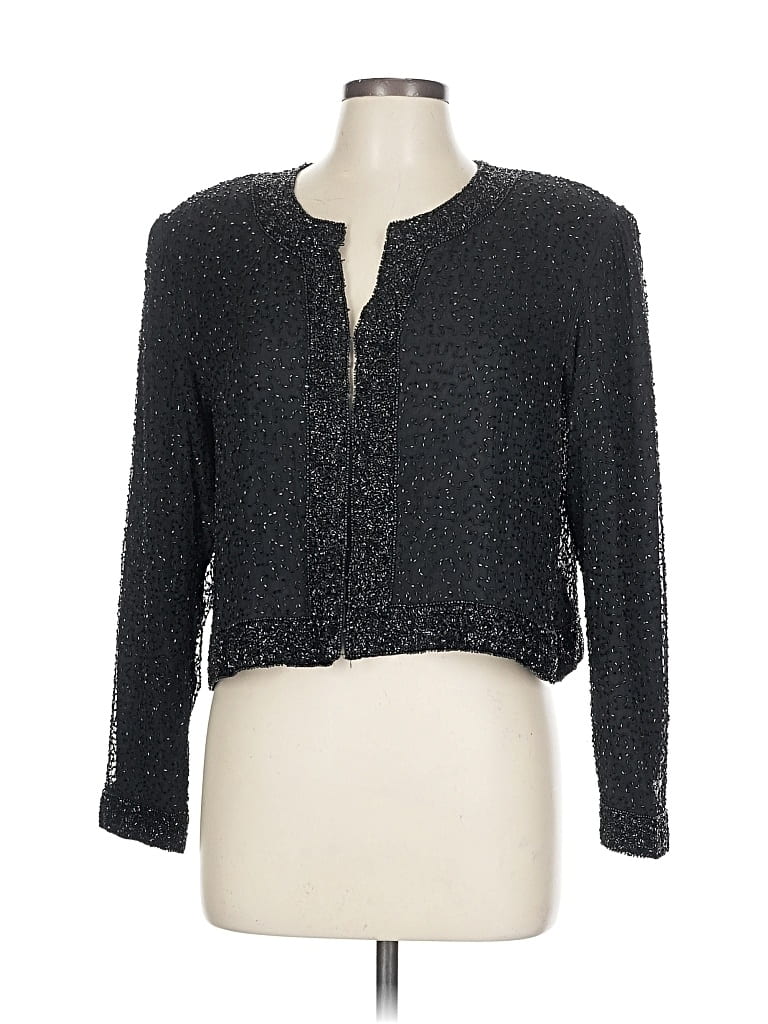 Pre-owned Patra Silk Blazer Jacket In Gray